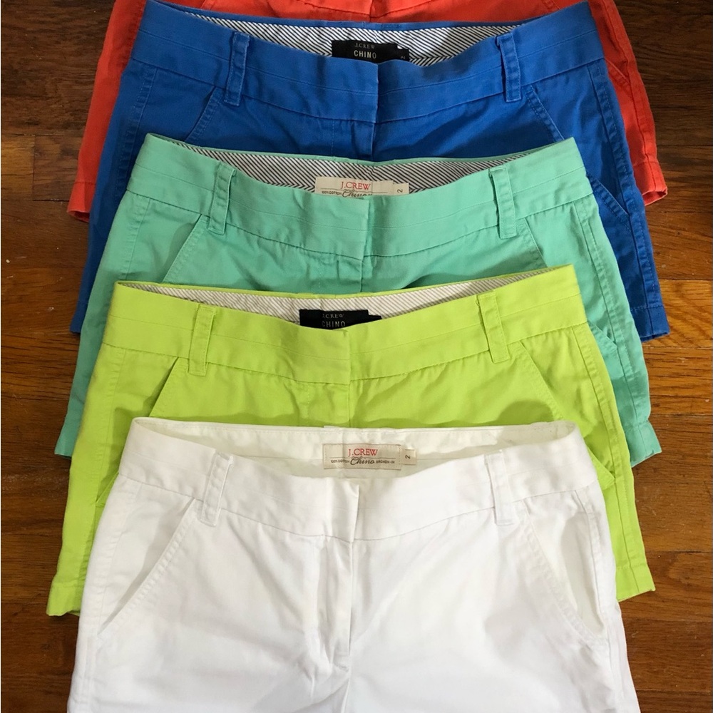 J Crew 3” Chino Shorts, Size 2, lot of 5